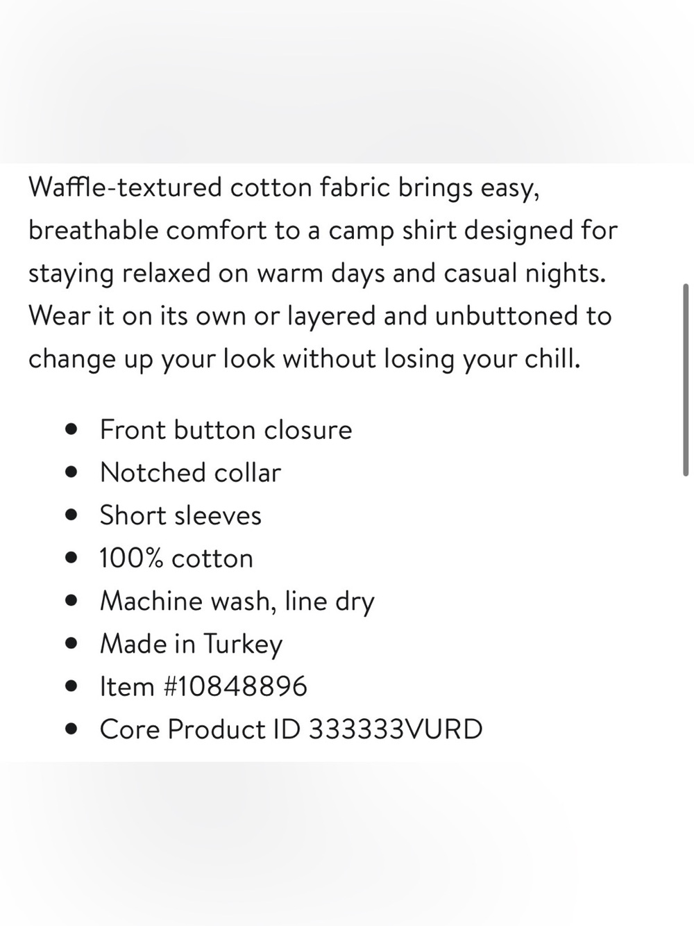 Men's Relaxed Fit Waffle Texture Camp Short Sleeve Button Down Shirt, Medium - Picture 7 of 7